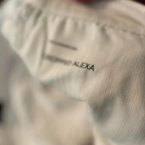 7 for all mankind white cropped Alexa high rise waist fringe at bottom size 32 - Picture 8 of 13